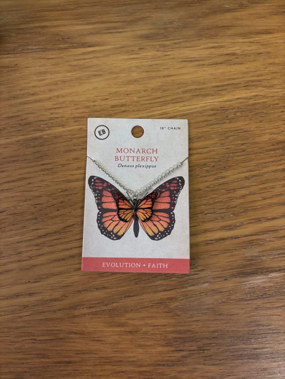 Earthbound Trading Company Monarch Butterfly Necklace pendant 18-inch chain NEW - Picture 2 of 7